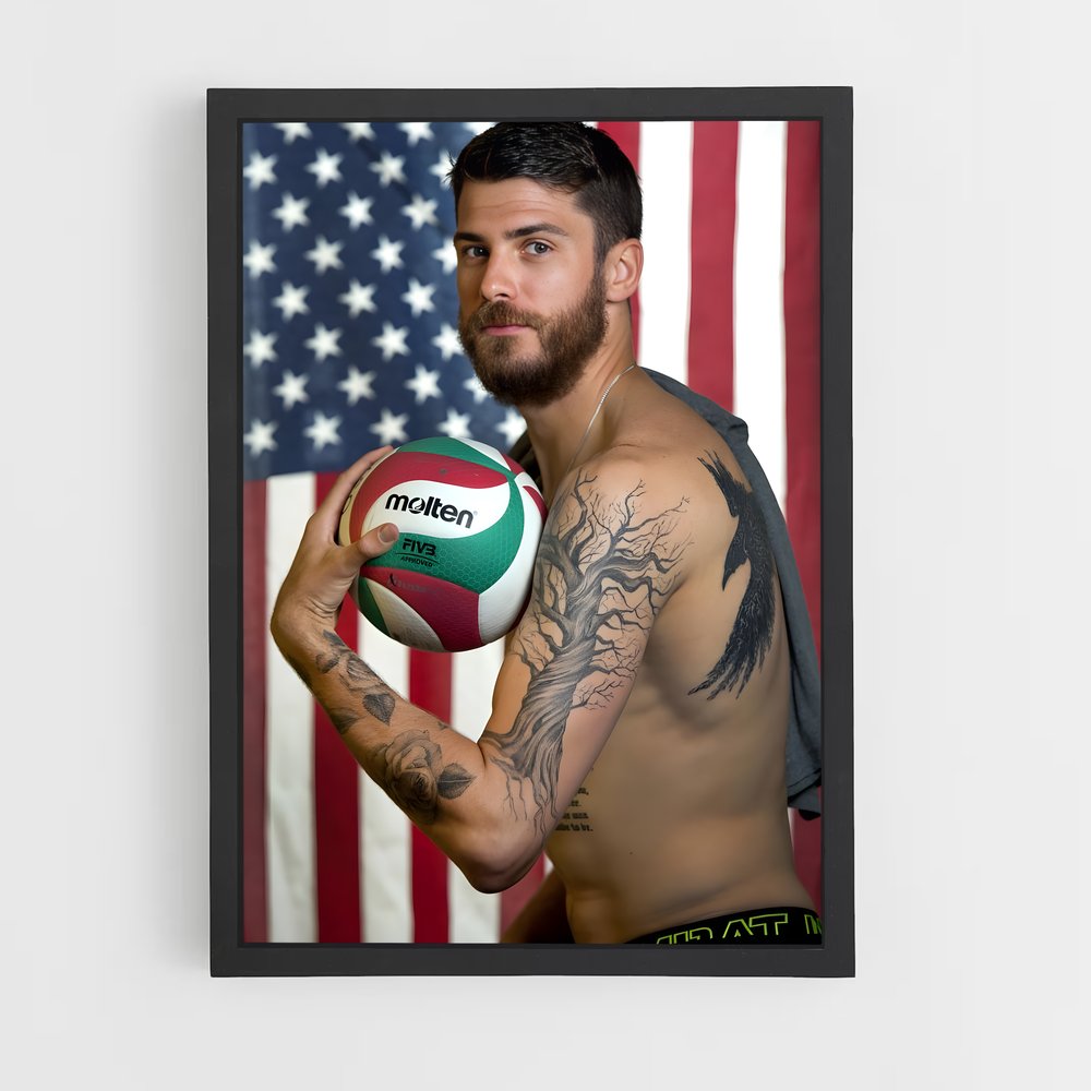 Poster Matt anderson drapeau – affiche Volleyball (vue 2)